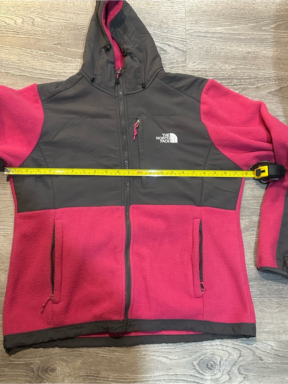 The North Face Fleece Hooded Jacket Fuchsia Black Women’s Size M No Size Tag - Picture 7 of 10